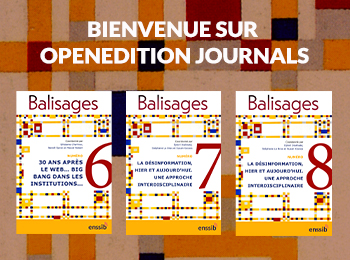 La revue Balisages rejoint le catalogue d'OpenEdition Journals